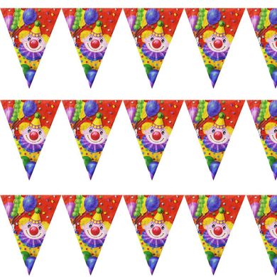 Шарики 1504-0494 G Гирлянда-вымпел Клоун с шариками 360 см фото