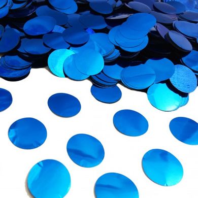 Шарики 3501-3189 Конфетти круги металлик синие 2,3 см 100 г фото