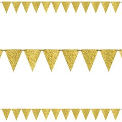 Шарики 1505-1884 А Гирлянда-вымпел для шариков-букв золотистая Gold 6 м фото