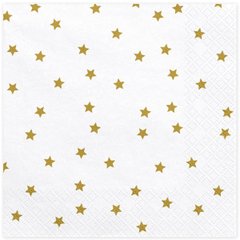 Шарики 3502-3769 PD Салфетки звезды белые 33 см 20 шт фото