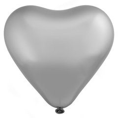 Шарики 1105-0371 Е Сердце 12"/803 Хром Сатин серебристый Platinum фото