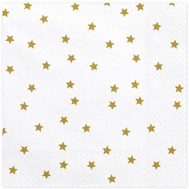 Шарики 3502-3769 PD Салфетки звезды белые 33 см 20 шт фото