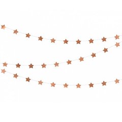 Шарики 3501-3257 PD Гирлянда Звезды розовое золото 3,6 м фото