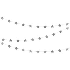 Шарики 3501-3256 PD Гирлянда Звезды серебристые 3,6 м фото