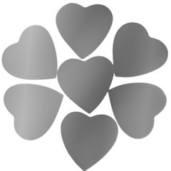 Шарики 3501-3309 Конфетти сердца серебристые 1,5 см 100 г фото