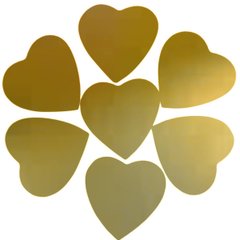 Шарики 3501-3306 Конфетти сердца золотистые 1,5 см 500 г фото