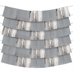 Шарики 1505-1777 А Гирлянда-бахрома серебристая Silver 150х25 см 9 шт фото