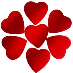 Шарики 3501-3261 Конфетти сердца металлик красный 2,5 см 100 г фото