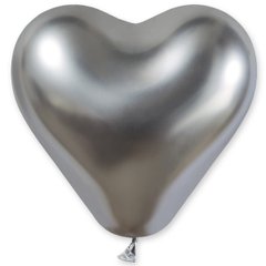 Шарики 1105-0412 I Сердце 12"/88 хром серебристый Shiny silver фото
