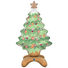 Шарики 1207-4540 Г ХОД Рождественская елка на подставке под воздух 38" ПАК фото