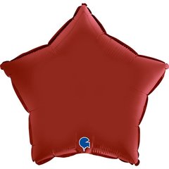 Шарики 3204-0721 Г Б/Рис 18" Звезда сатин рубин красный Satin Rubin Red ПАК фото