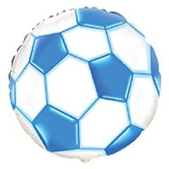 Шарики 1202-3255 Ф 18" Футбольный мяч голубой фото