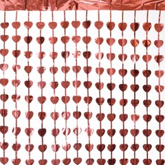 Шарики 1501-6016 G Занавес розовое золото Сердца 100х200 см фото