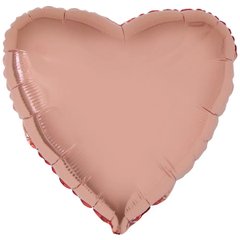 Шарики 1204-1160 Ф Б/М Сердце 9" Металлик розовое золото фото