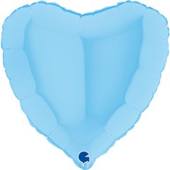 Шарики 1204-0881 Г Б/М Сердце 18" Макарун голубое Matte Blue ПАК фото