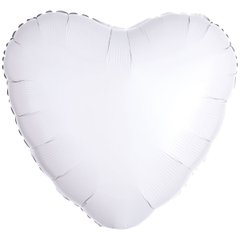 Шарики 1204-0041 А Б/М Сердце 18" Пастель белое White S15 фото