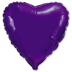 Шарики 1204-0076 Ф Б/М Сердце 4" Металлик фиолетовое фото