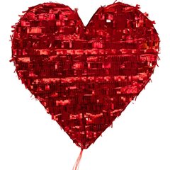 Шарики 1507-1761 G Пиньята Сердце красное с лентами фото