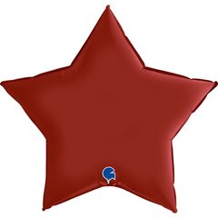 Шарики 3204-0740 Г Б/Рис 36" Звезда сатин рубин красный Satin Rubin Red ПАК фото