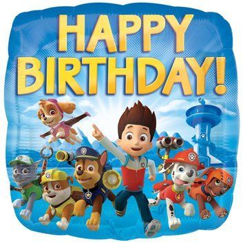 Шарики Фольгированный шар Щенячий патруль "Happy birthday" 45см фото