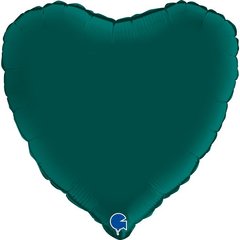 Шарики 3204-0917 Г Б/Рис 18" Сердце Сатин Изумрудное Emerald Green ПАК фото