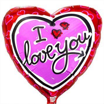 Шарики Фольгированный шар Сердце "i love you" 45см фото