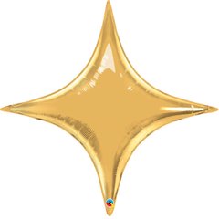 Шарики 1204-0370 Q Б/М Звезда 20" золотистая Gold 4-угловая фото
