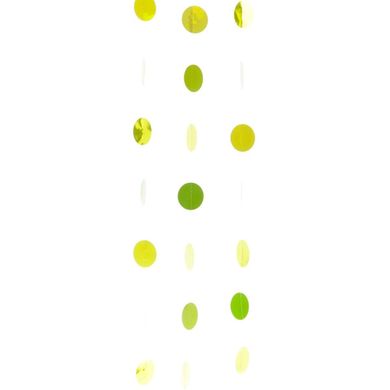Шарики 1505-1184 А Гирлянда Круги салатовые Kiwi Green 2,1 м 6 шт фото