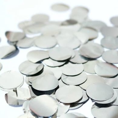 Шарики 3501-3299 Конфетти круги серебристые 1,2 см 100 г фото