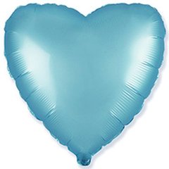Шарики 1204-0953 Ф Б/М Сердце 18" Сатин голубое фото