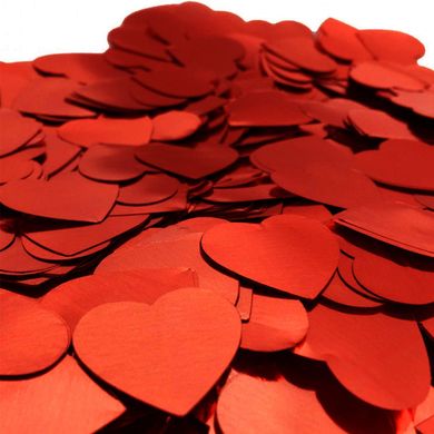 Шарики 3501-3261 Конфетти сердца металлик красный 2,5 см 100 г фото