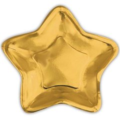 Шарики 1502-3512 G Тарелки Звезда золотистая 23 см 6 шт фото