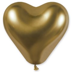 Шарики 1105-0411 I Сердце 12"/88 хром золотистый Shiny gold фото