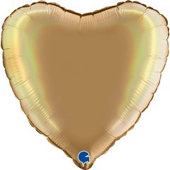 Шарики 3205-0082 Г Б/Рис 18" Сердце платиновое шампанское Platinum Champagne ПАК фото