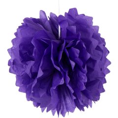 Шарики 1412-0075 G Помпон бумажный фиолетовый 40 см фото