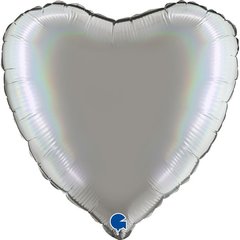 Шарики 3205-0078 Г Б/Рис 18" Сердце платиновое Platinum Pure ПАК фото