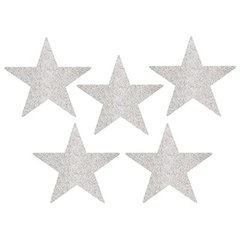 Шарики 1505-1464 А Баннер звезда серебристая Silver блеск 12 см 5 шт фото