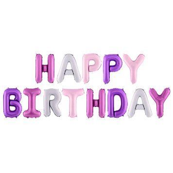 Шарики 3207-2981 PD Буквы Happy birthday разноцветные 340х35 см ПАК фото